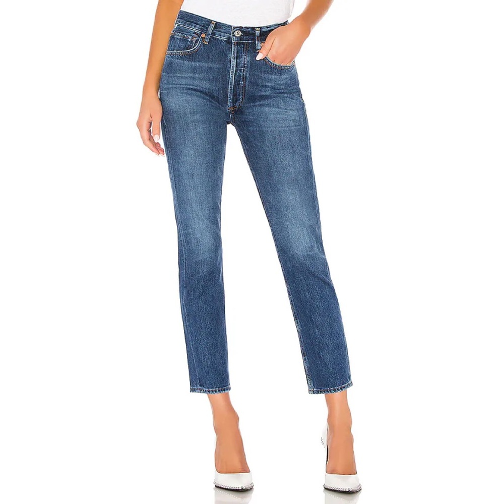 Citizens of humanity charlotte high rise straight jeans hold on indigo blue - Picture 5 of 16
